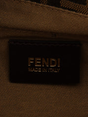 FF Zucca Pattern Logo Charm Tote Bag Brown