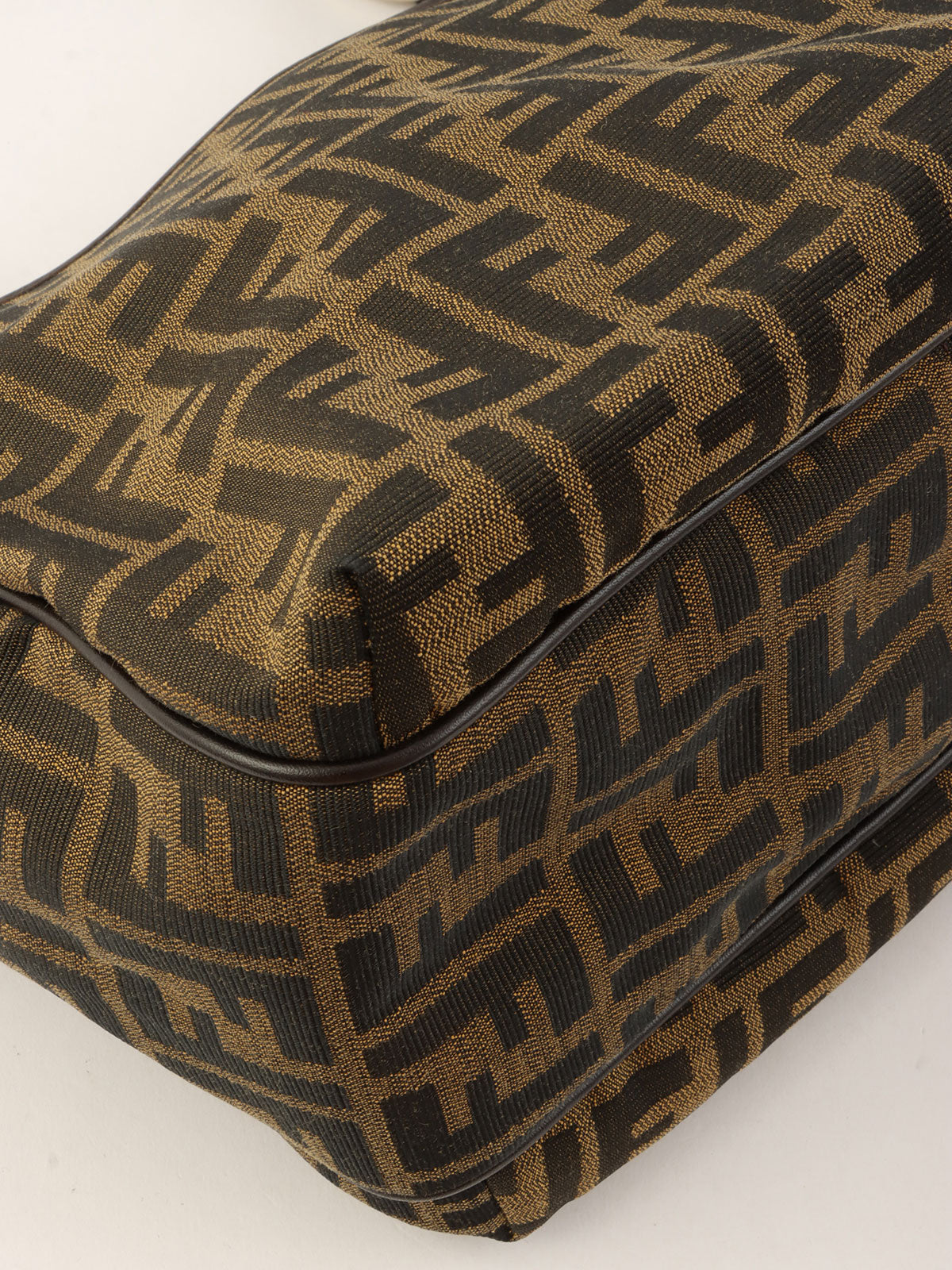 FF Zucca Pattern Logo Charm Tote Bag Brown