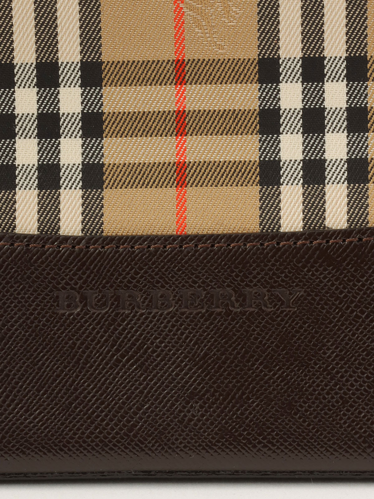 ノバチェックパターンロゴチャームワンショルダーバッグ ベージュ