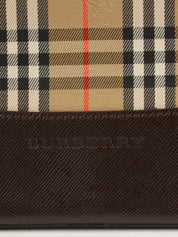 ノバチェックパターンロゴチャームワンショルダーバッグ ベージュ