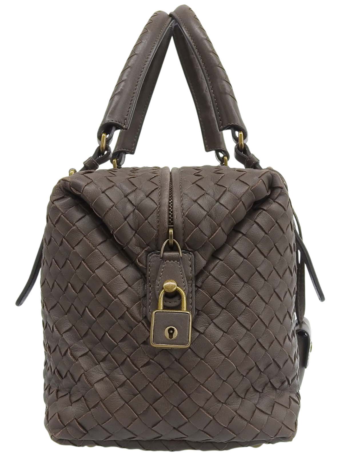 イントレチャートハンドバッグ ブラウン