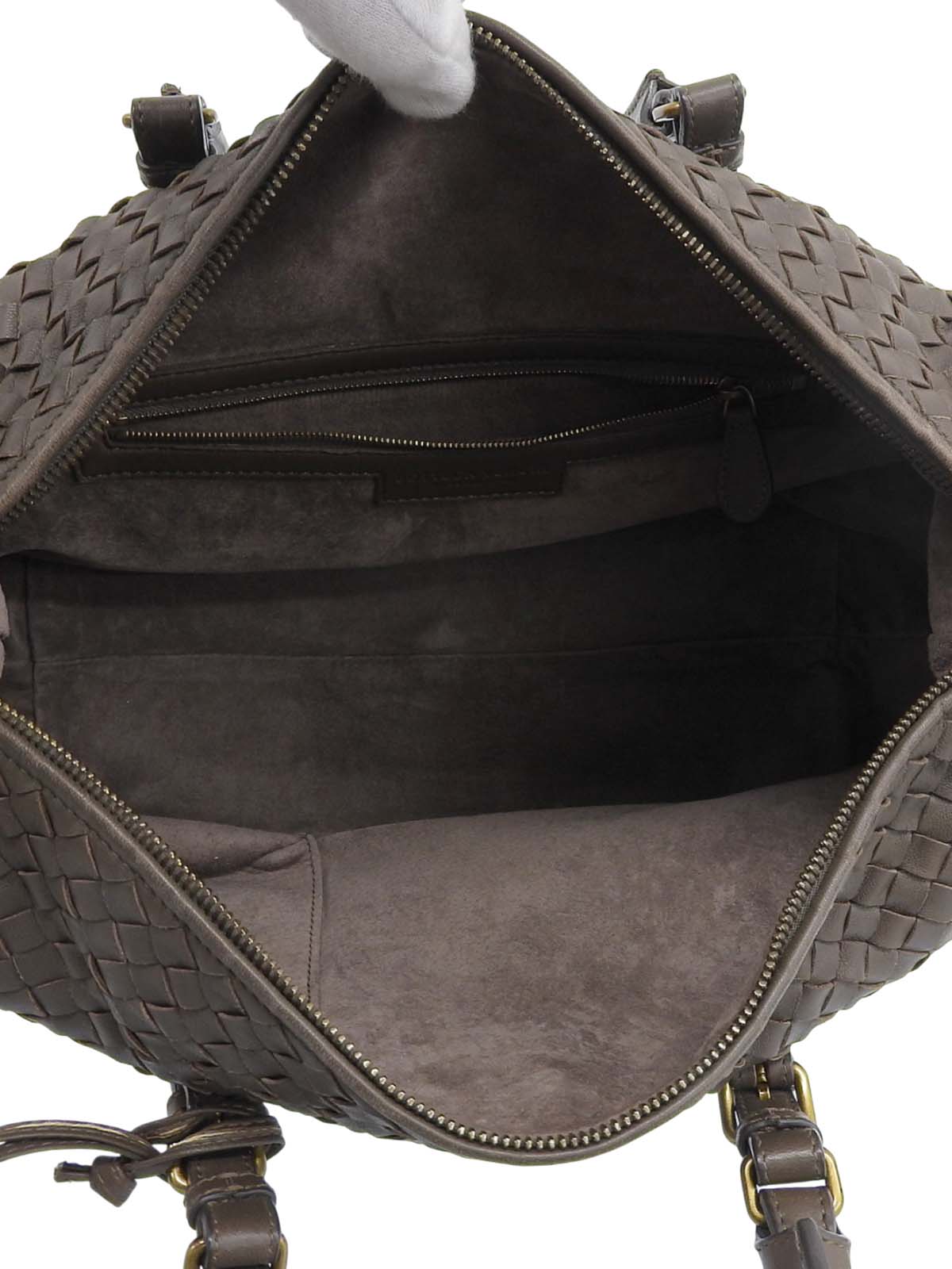 イントレチャートハンドバッグ ブラウン