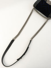 2016年頃製 ベルベットボーイシャネルチェーンショルダーバッグミニ ブラック/ネイビー