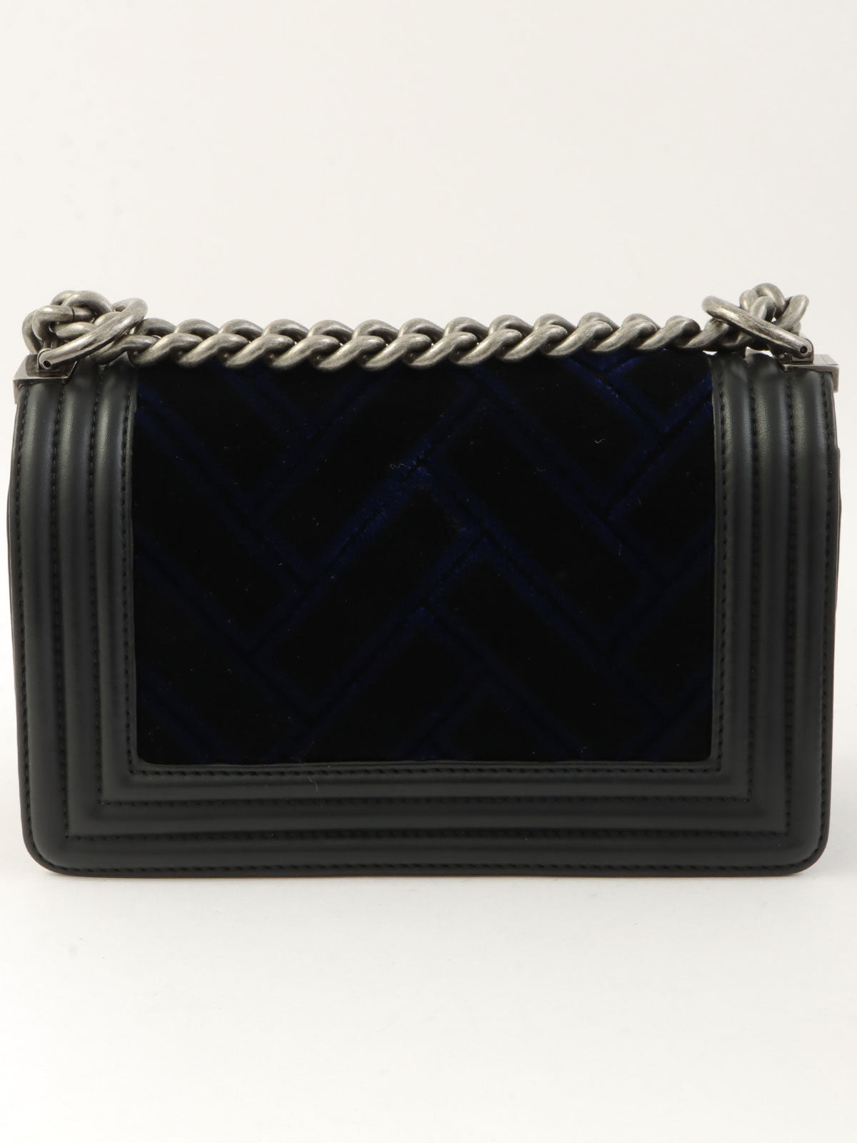 2016年頃製 ベルベットボーイシャネルチェーンショルダーバッグミニ ブラック/ネイビー