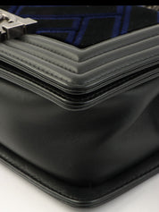 2016年頃製 ベルベットボーイシャネルチェーンショルダーバッグミニ ブラック/ネイビー