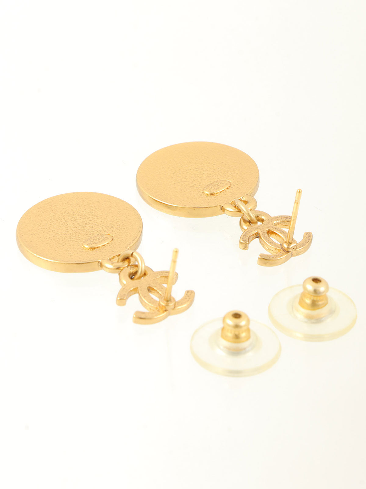 2001年製 CCマークラウンドスタースウィングピアス ブラック／ゴールド