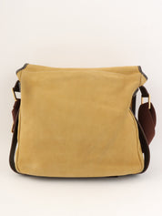 スエードアナグラムショルダーバッグ ベージュ/ブラウン