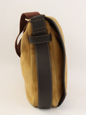 スエードアナグラムショルダーバッグ ベージュ/ブラウン