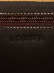 スエードアナグラムショルダーバッグ ベージュ/ブラウン