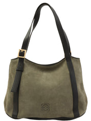 スエードアナグラムエンボスショルダーバッグ カーキ