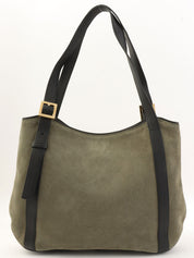 スエードアナグラムエンボスショルダーバッグ カーキ