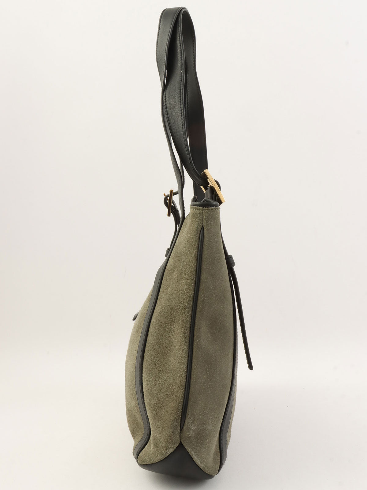 スエードアナグラムエンボスショルダーバッグ カーキ