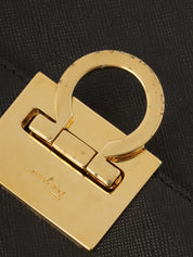 Saffiano Gancini 餐盘两用袋，黑色