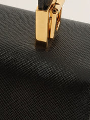 Saffiano Gancini 餐盘两用袋，黑色