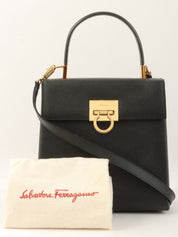 Saffiano Gancini 餐盘两用袋，黑色