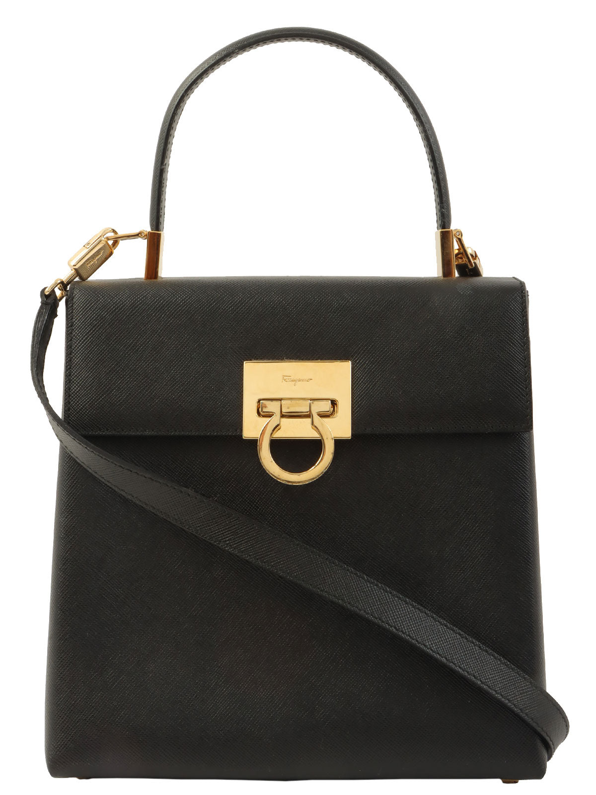 Saffiano Gancini 餐盘两用袋，黑色