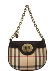 ノバチェックパターンハンドバッグ ベージュ/ブラウン