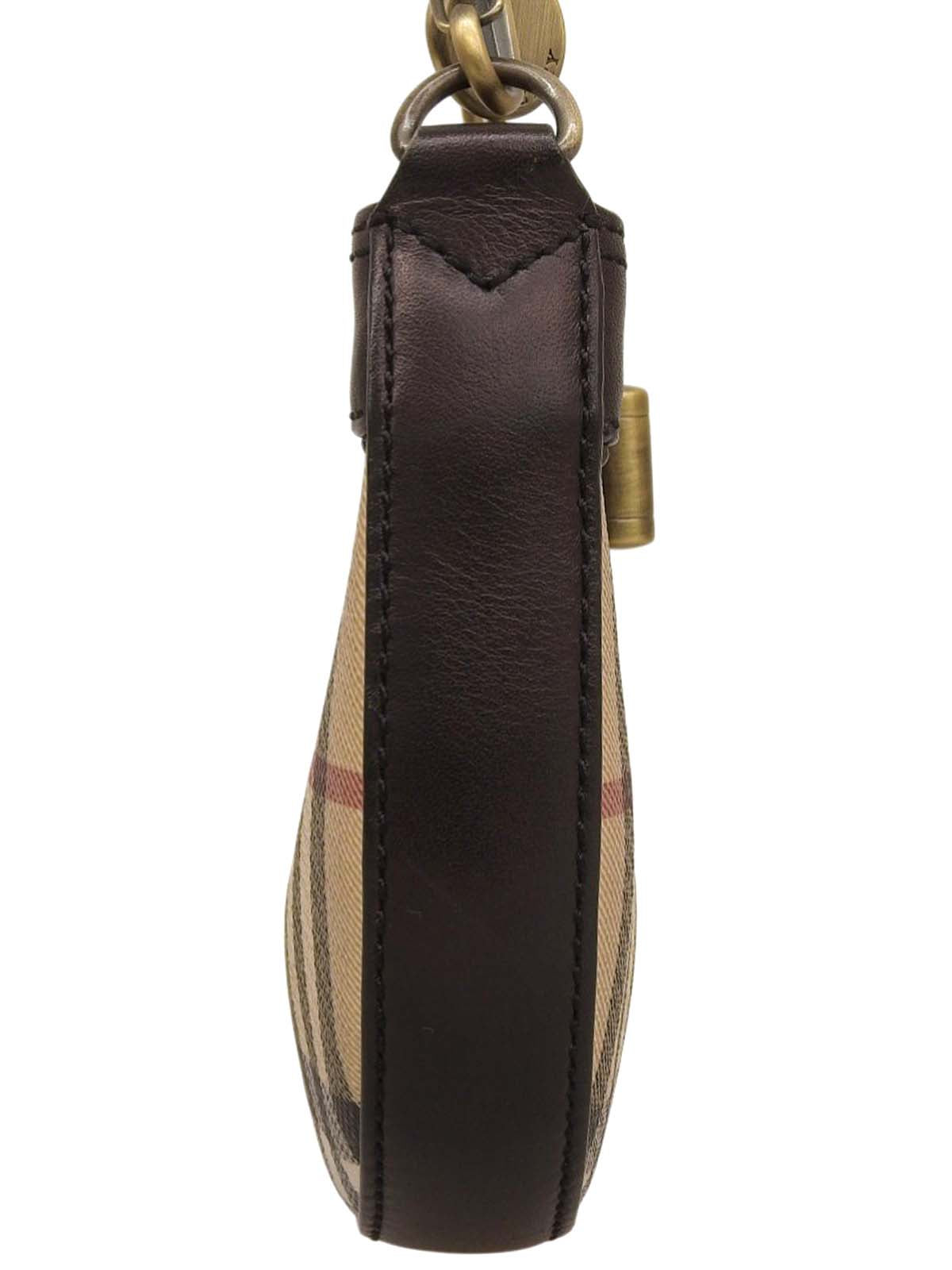 ノバチェックパターンハンドバッグ ベージュ/ブラウン