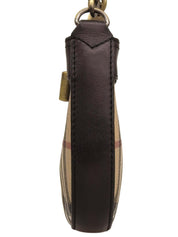 ノバチェックパターンハンドバッグ ベージュ/ブラウン