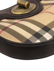 ノバチェックパターンハンドバッグ ベージュ/ブラウン