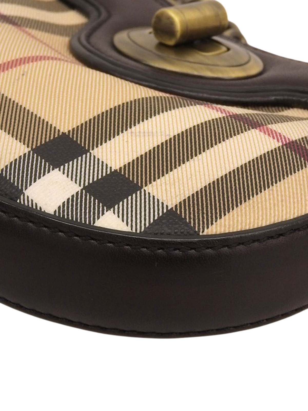 ノバチェックパターンハンドバッグ ベージュ/ブラウン