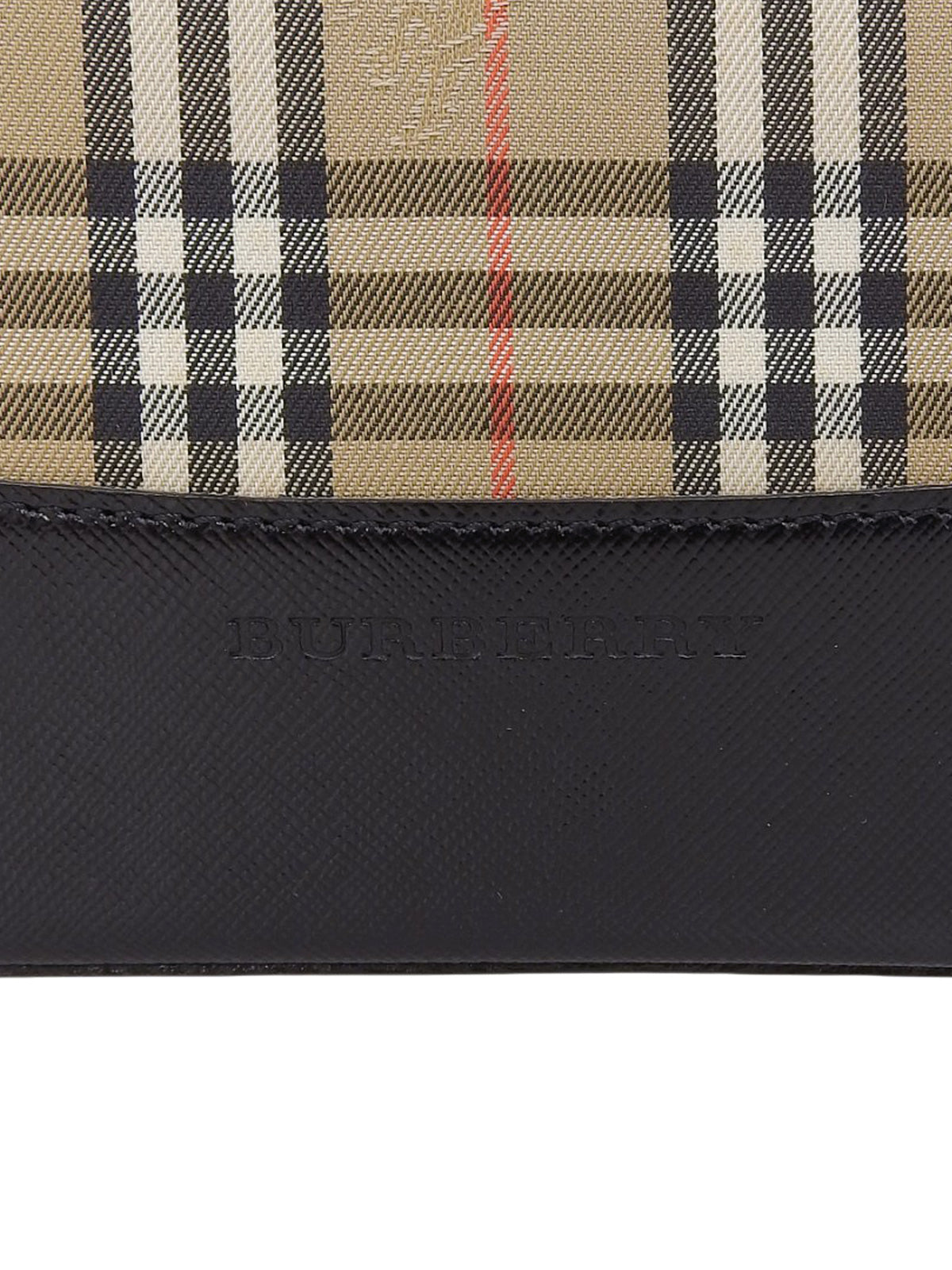 Nova Check Pattern Logo Embossed Shoulder Bag in Beige/Black/Multi