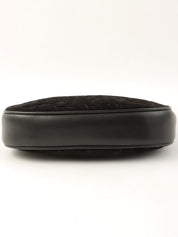 スエードマカダムパターンハンドバッグ ブラック