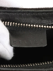 スエードマカダムパターンハンドバッグ ブラック