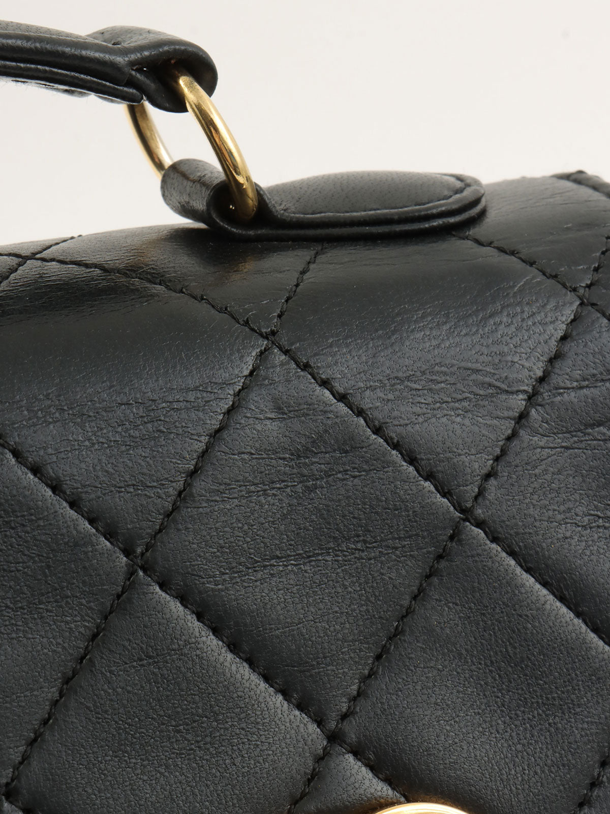 1990's Double CC Turn Lock Chain Shoulder Bag in Black