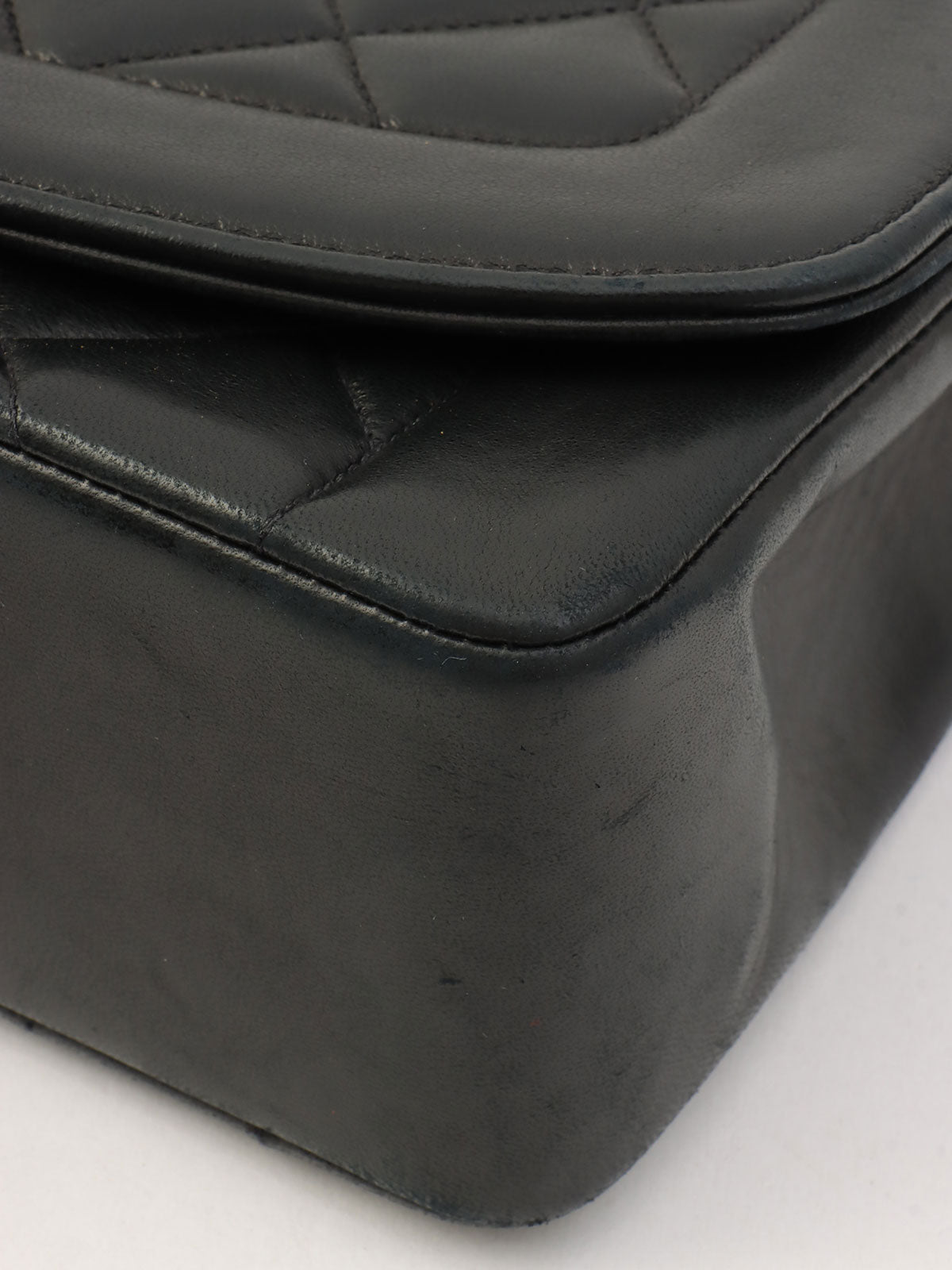 Circa 1990 Diana Flap Chain Bag 25cm Black