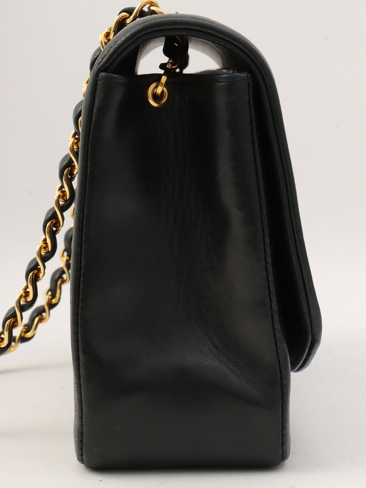 1990年頃製 ダイアナフラップチェーンバッグ25cm ブラック