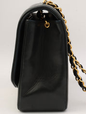 Circa 1990 Diana Flap Chain Bag 25cm Black