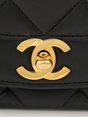 1990年頃製 ダイアナフラップチェーンバッグ25cm ブラック