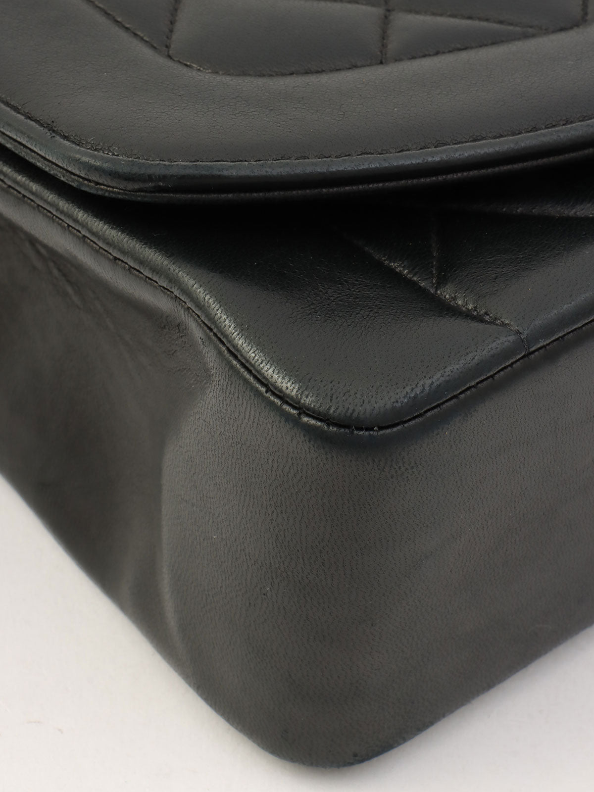 1990年頃製 ダイアナフラップチェーンバッグ25cm ブラック