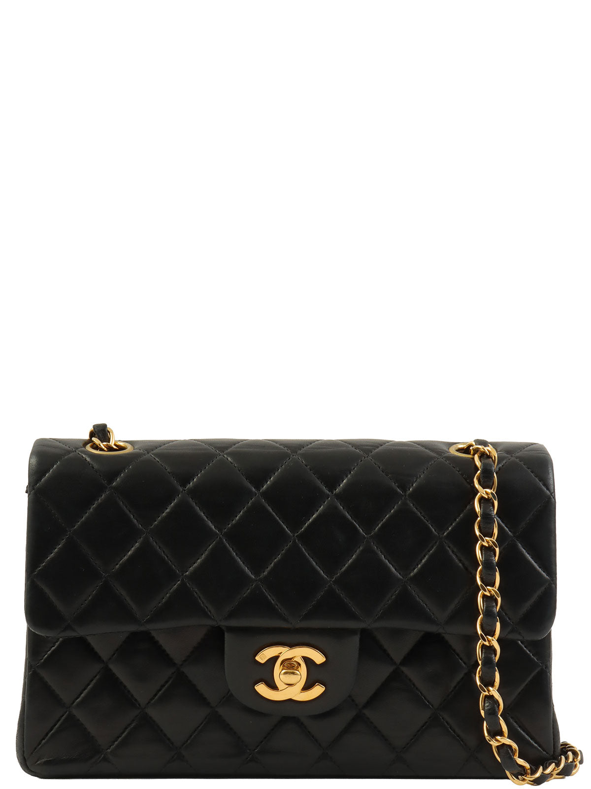 2000年頃製 クラシックフラップチェーンバッグ23cm ブラック