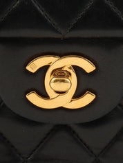 2000年頃製 クラシックフラップチェーンバッグ23cm ブラック