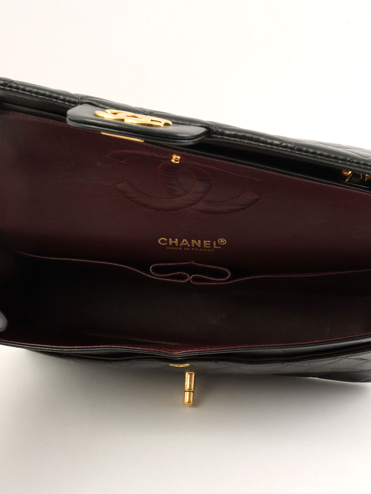 2001年頃製 クラシックフラップチェーンバッグ25cm ブラック