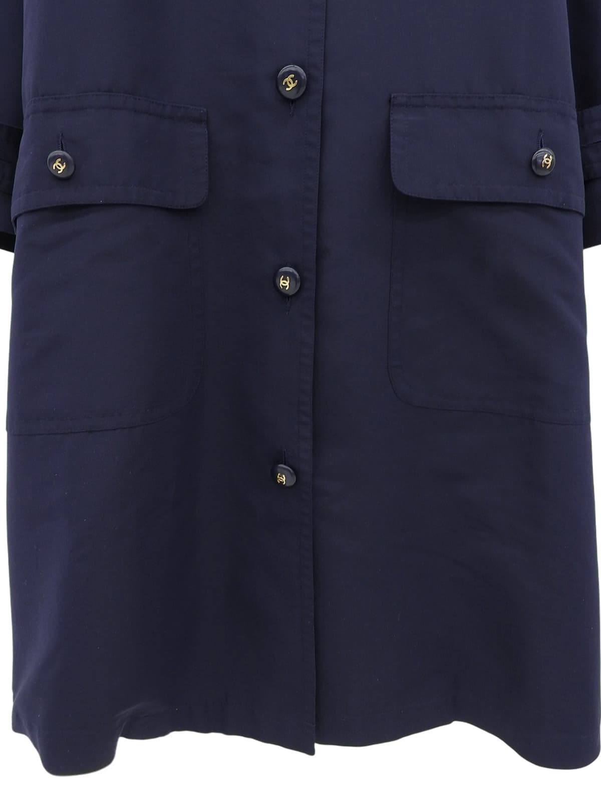 CCマークボタンスプリングコート ネイビー