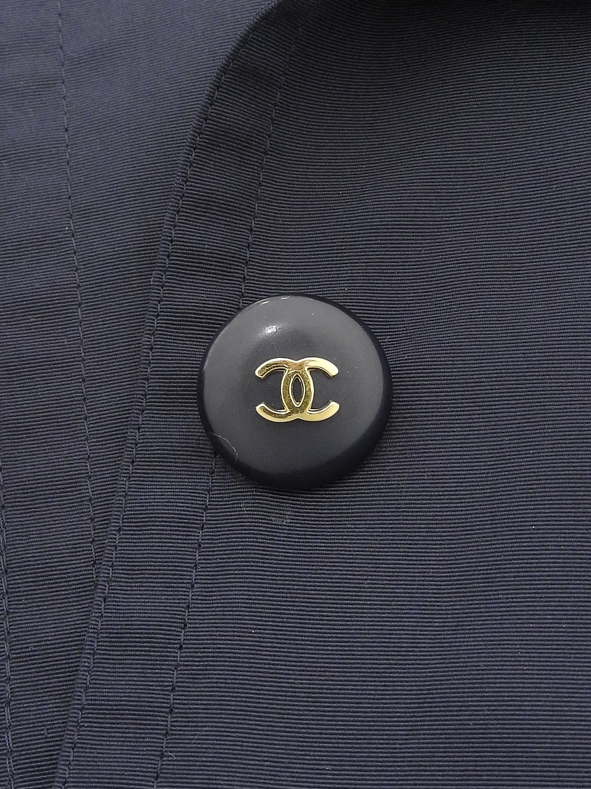 CCマークボタンスプリングコート ネイビー