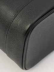 2001年頃製 キャビアスキンCCマークステッチバニティバッグ ブラック