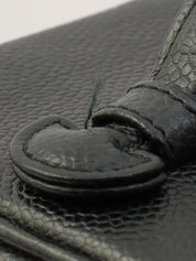 2001年頃製 キャビアスキンCCマークステッチバニティバッグ ブラック