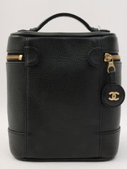 2001年頃製 キャビアスキンCCマークステッチバニティバッグ ブラック