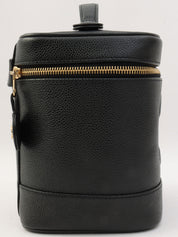 2001年頃製 キャビアスキンCCマークステッチバニティバッグ ブラック