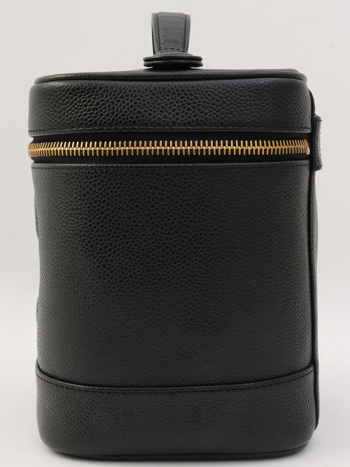 2001年頃製 キャビアスキンCCマークステッチバニティバッグ ブラック