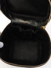 2001年頃製 キャビアスキンCCマークステッチバニティバッグ ブラック