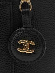 2001年頃製 キャビアスキンCCマークステッチバニティバッグ ブラック