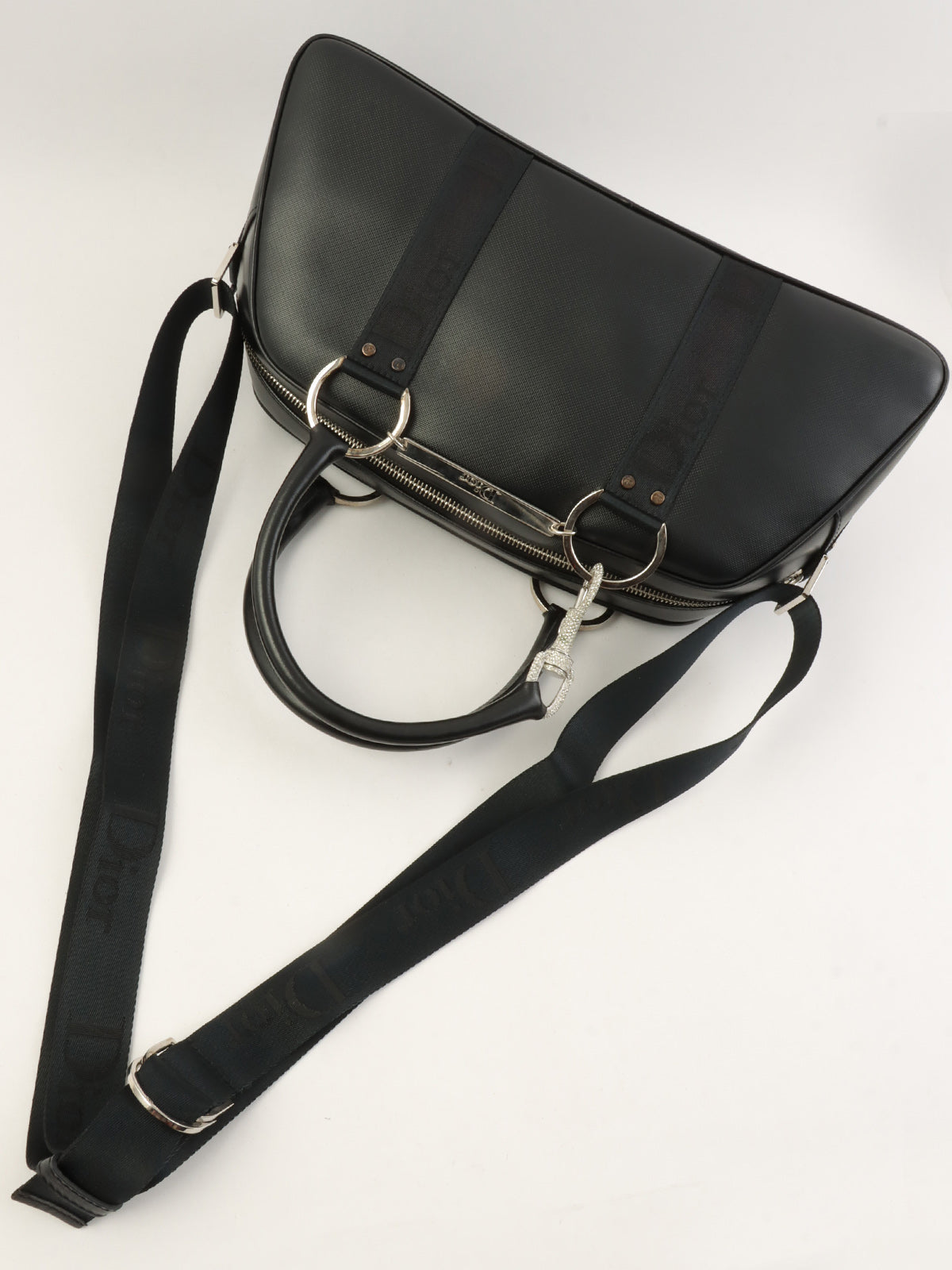 黑色Logo铭牌镶钻手柄两用包