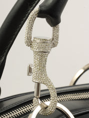 黑色Logo铭牌镶钻手柄两用包