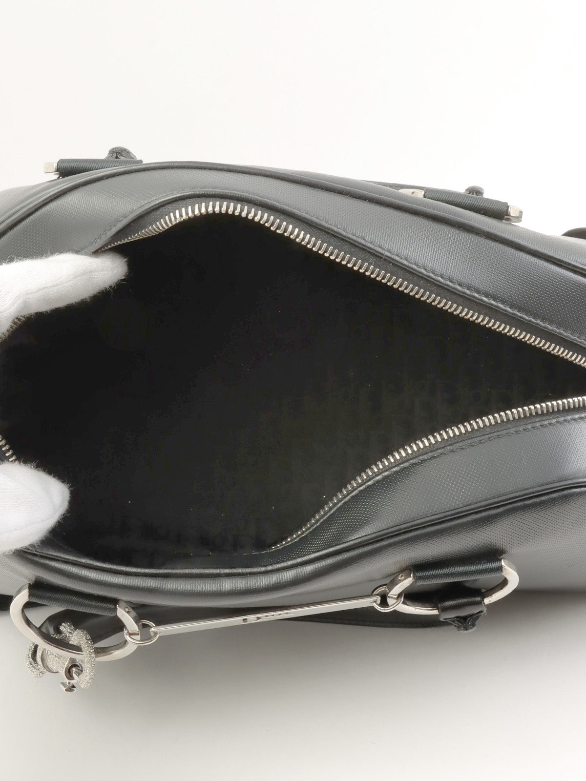 黑色Logo铭牌镶钻手柄两用包