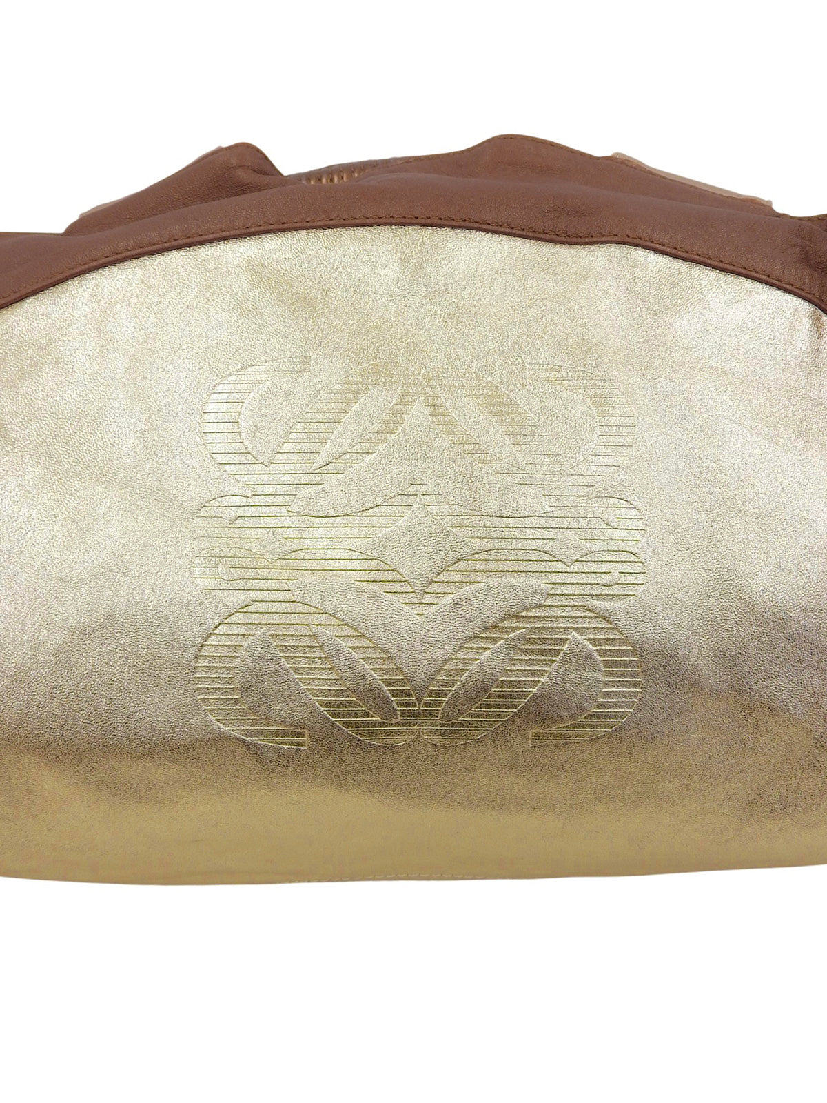 纳帕皮手提包 金/棕色